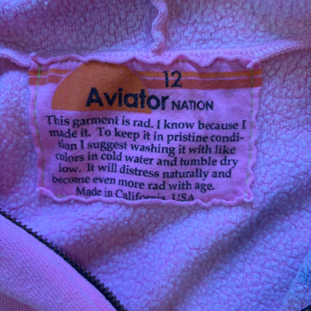 KID'S AVIATOR NATION ZIP HOODIE - NEON PINK
